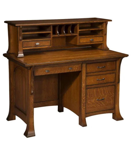 Breckenridge Single Pedestal Desk with Hutch