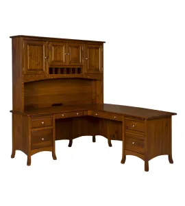 Carlisle L Shaped Desk with Hutch