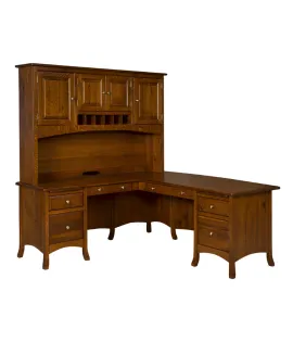 Carlisle L Shaped Desk with Hutch