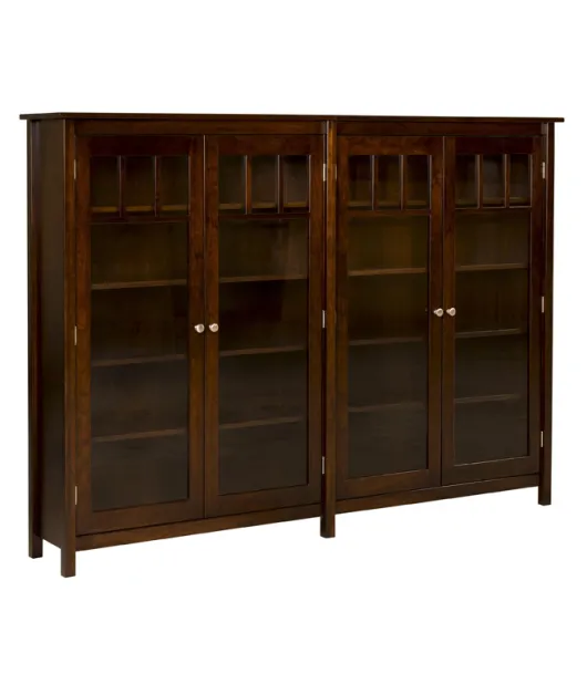 Mission Double Bookcase with Doors