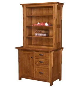 Boston 3 Drawer 1 Door Credenza with Hutch