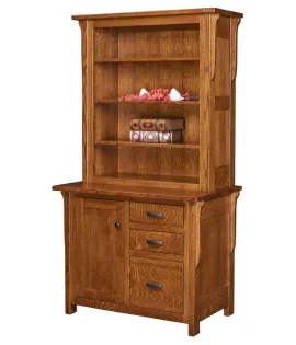 Boston 3 Drawer 1 Door Credenza with Hutch