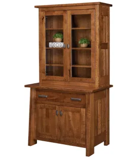 Freemont Mission 1 Drawer 2 Door Credenza with Hutch