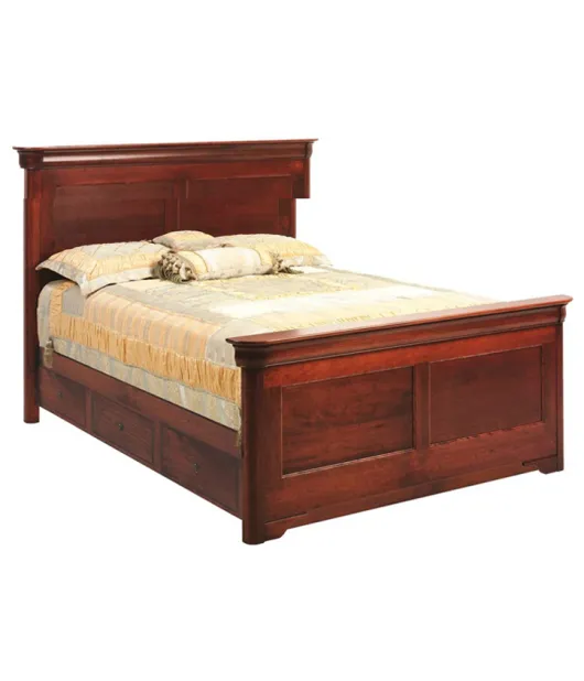 Louis Phillipe Panel Bed with Underbed Storage Raised 2"