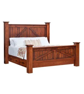 Mountain Lodge Post Bed with Underbed Storage Raised 6"