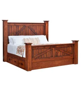 Mountain Lodge Post Bed with Underbed Storage To The Floor