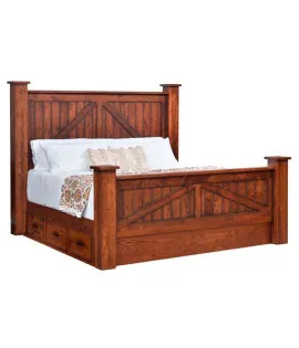 Mountain Lodge Post Bed with Underbed Storage To The Floor