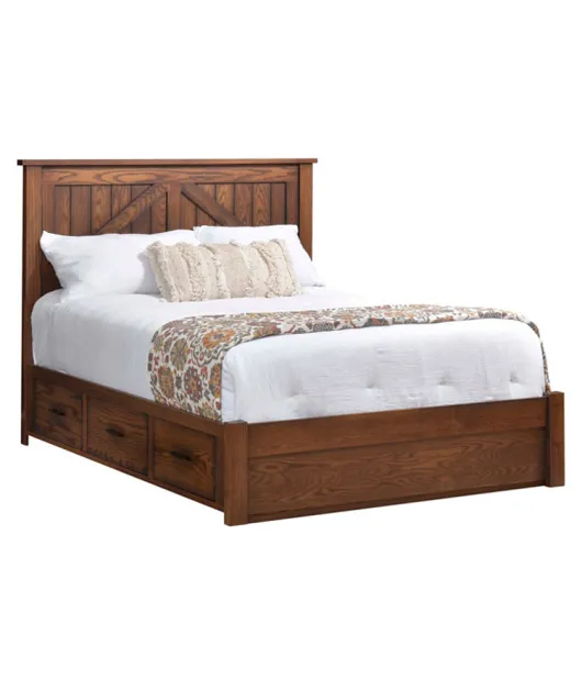 Mountain Lodge Panel Bed with Underbed Storage Raised 2"