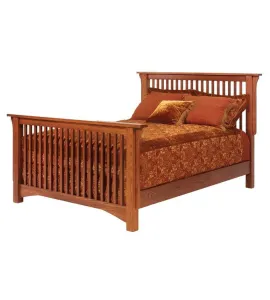 Old English Mission Slat Mission Bed