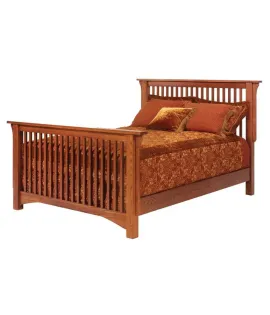 Old English Mission Slat Mission Bed