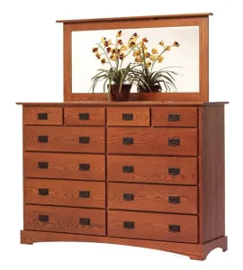 Old English Mission 66" 12 Drawer Dresser