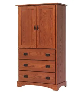 Old English Mission 2 Door 3 Drawer Armoire