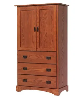 Old English Mission 2 Door 3 Drawer Armoire