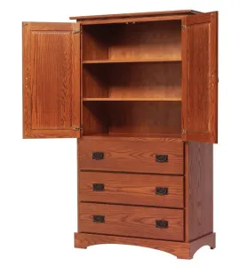 Old English Mission 2 Door 3 Drawer Armoire