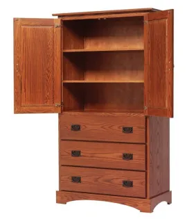 Old English Mission 2 Door 3 Drawer Armoire
