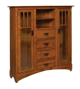 60" Deluxe Mission Display Bookcase with Drawers