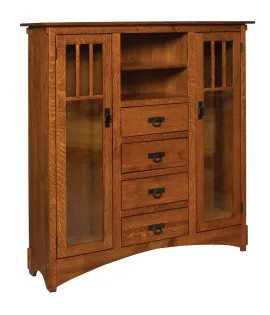 60&quot; Deluxe Mission Display Bookcase with Drawers