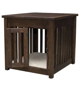 Macy Pet End Table with Wooden Slats and Door