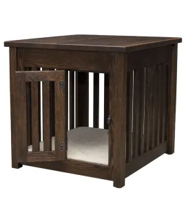 Macy Pet End Table with Wooden Slats and Door