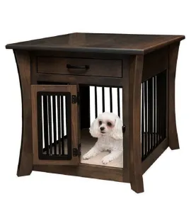 Caledonia Pet End Table with Aluminum Slats