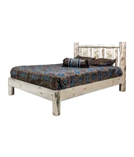 Montana Platform Bed with Laser Engraved Design