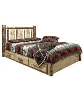 Glacier Country Platform with Storage and Laser Engraved Design