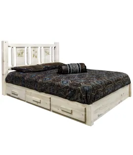 Homestead Platform with Storage and Laser Engraved Design