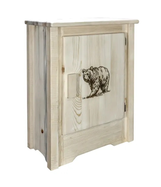 Homestead Accent Cabinet with Laser Engraved Design