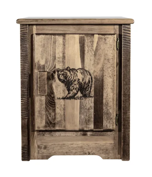 Homestead Accent Cabinet with Laser Engraved Design