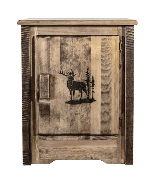 Homestead Accent Cabinet with Laser Engraved Design
