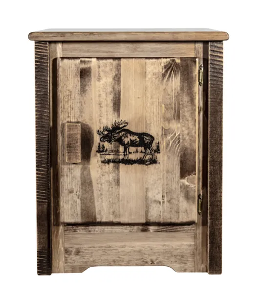 Homestead Accent Cabinet with Laser Engraved Design