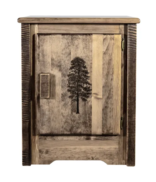 Homestead Accent Cabinet with Laser Engraved Design