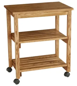 Microwave/Serving Cart with Slatted Shelves