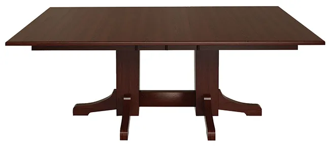 HT Mission Double Pedestal Dining Table
