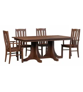 KK Mission Double Pedestal Dining Table