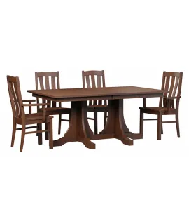 KK Mission Double Pedestal Dining Table