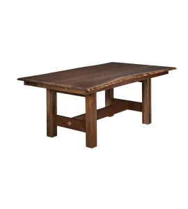 Vintage Live-Edge Trestle Dining Table