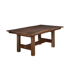 Vintage Live-Edge Trestle Dining Table