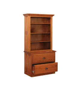 PW Traditional 2 Drawer Lateral File with Hutch