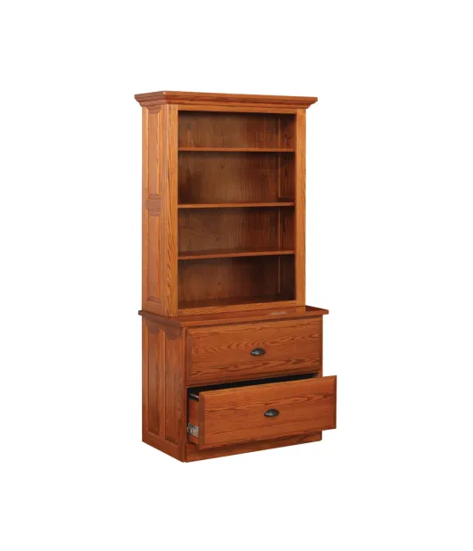 PW Traditional 2 Drawer Lateral File with Hutch