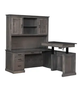 Urban L-Desk with Hutch and Adjustable Return