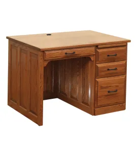 30"d Traditional Flat Top One Pedestal Desk