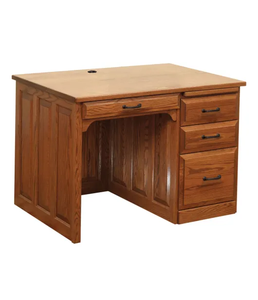 30"d Traditional Flat Top One Pedestal Desk