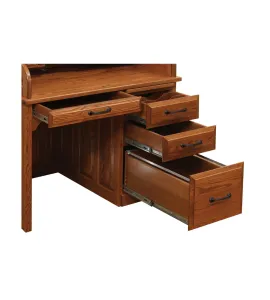 30"d Traditional Flat Top One Pedestal Desk