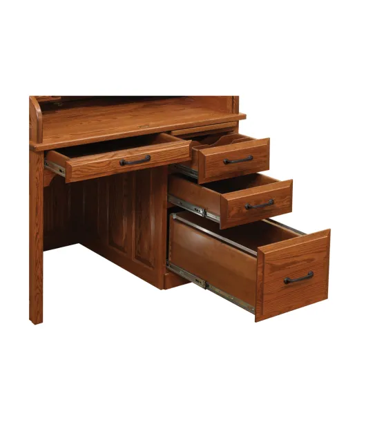 30"d Traditional Flat Top One Pedestal Desk