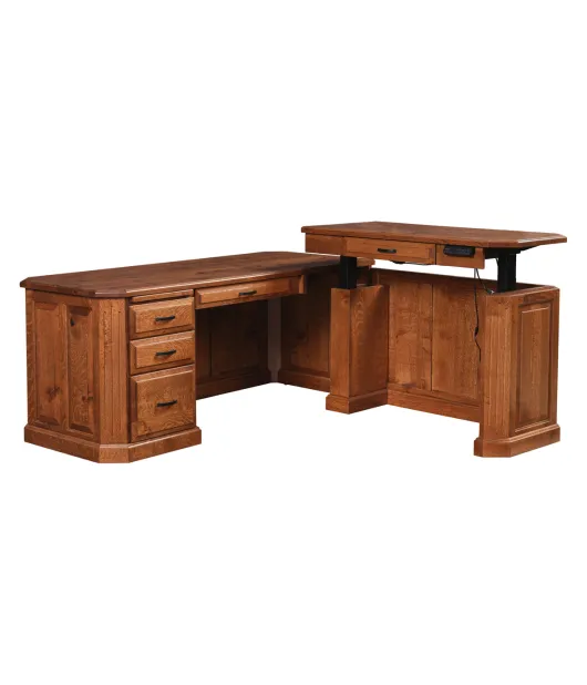 Fifth Avenue L-Desk with Adjustable Height