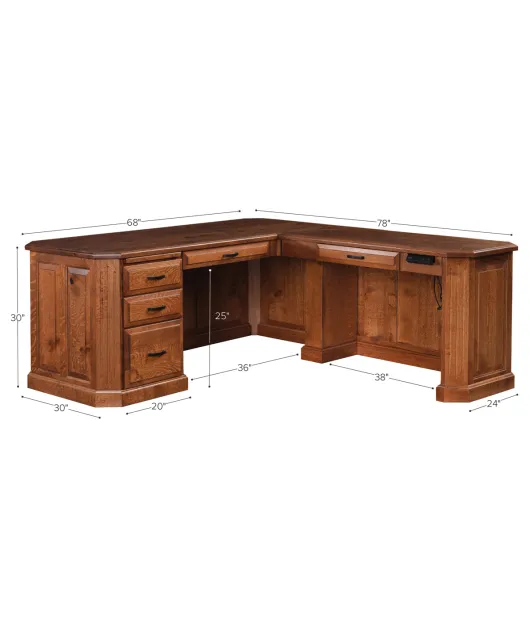 Fifth Avenue L-Desk with Adjustable Height