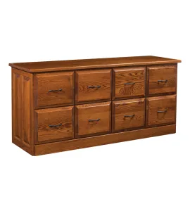 PW Traditional 8 Drawer File Credenza