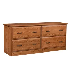 PW Traditional 4 Drawer Double Lateral File Credenza