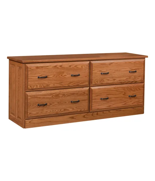 PW Traditional 4 Drawer Double Lateral File Credenza